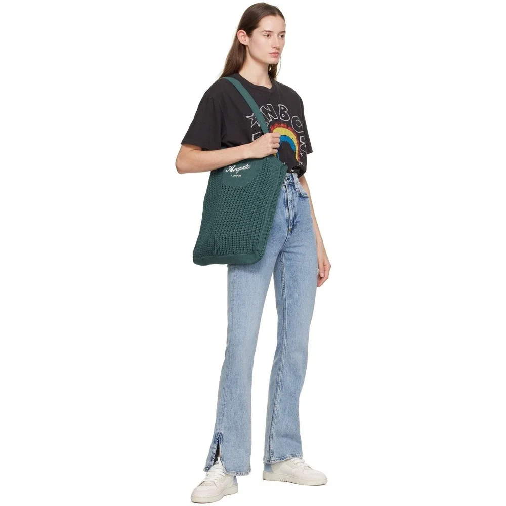 AXEL ARIGATO Green Grid shopper tote bag